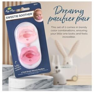 Itzy Ritzy Sweetie Soother Pacifiers - Pink and dark pink NIB